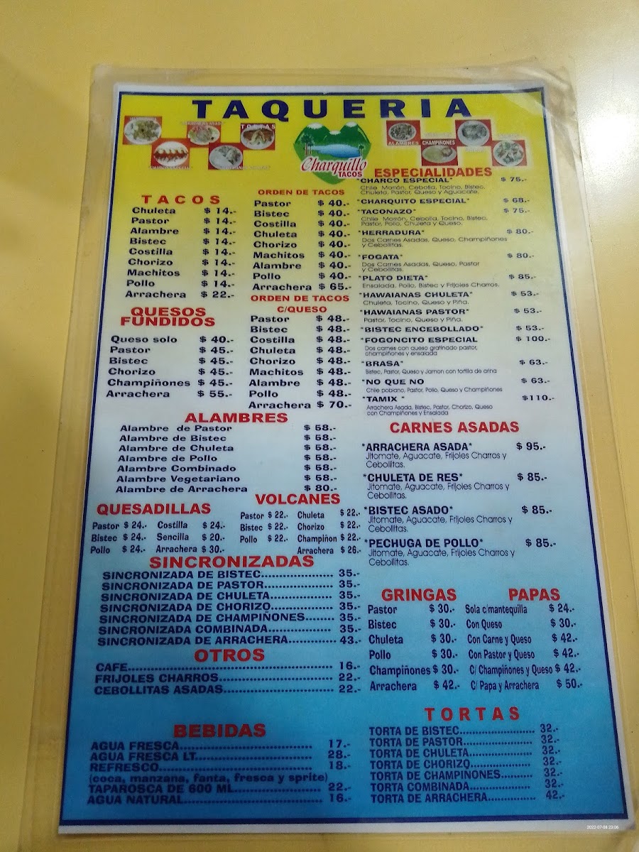 Tacos El Charquito Menu - Image 2